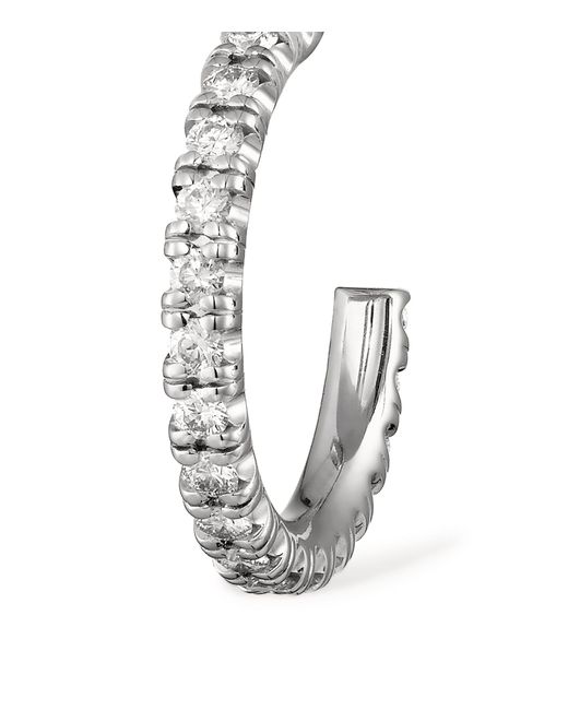 Cartier Small White Gold And Diamond Étincelle De Hoop Earrings