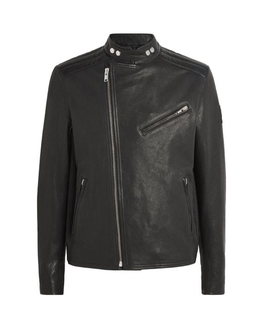 Belstaff Black Tumbled Lambskin Oulton Jacket for men