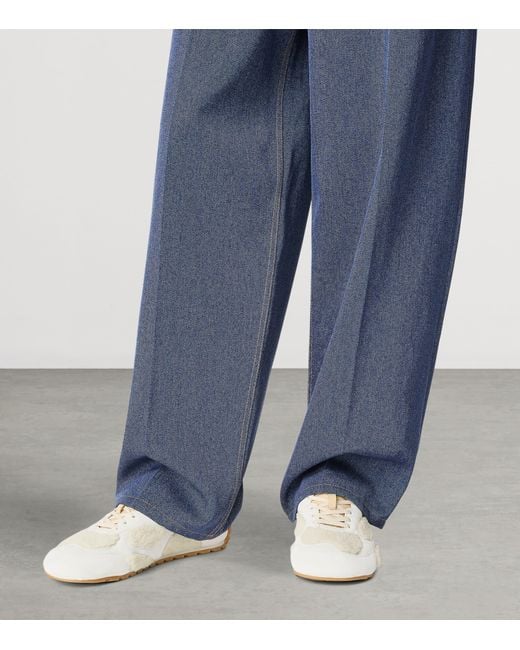 Bottega Veneta White Shearling-Suede Orbit Flash Sneakers for men