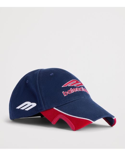 Balenciaga Blue Cotton 3B Football Cap for men