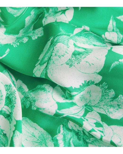 Maje Green Floral Print Midi Dress