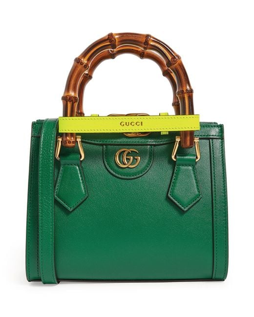 Gucci Green Mini Leather Diana Tote Bag