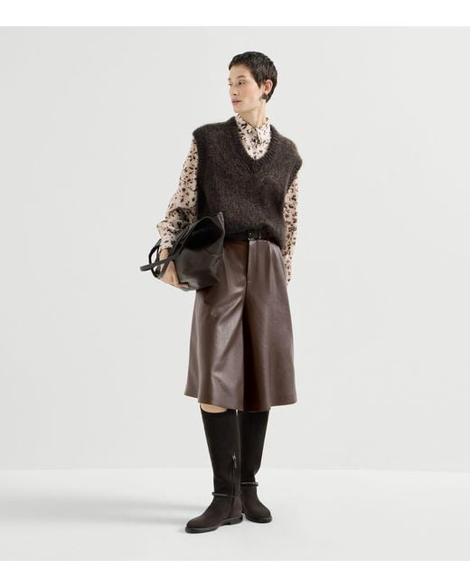 Brunello Cucinelli Natural Silk Lynx Print Pongee Shirt
