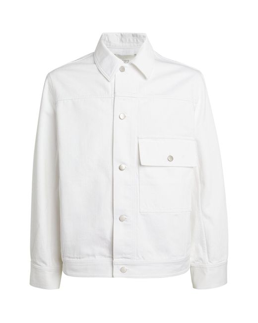 Studio Nicholson Denim Trucker Jacket in White for Men - Lyst