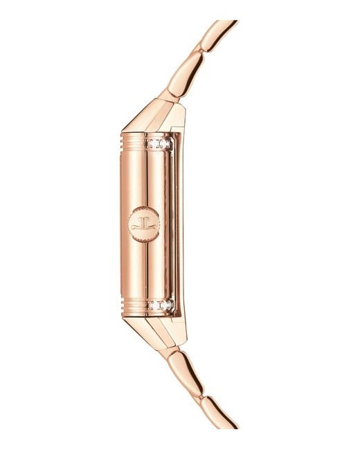 Jaeger-lecoultre Metallic Small Rose Gold And Diamond Reverso Classic Duetto Watch 21mm