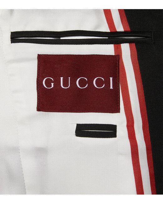 Gucci Black Wool-silk Double-breasted Blazer