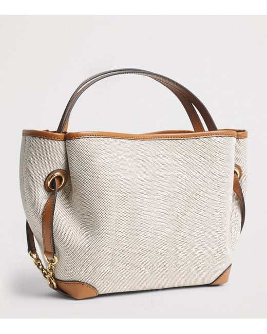 Chloé Metallic Small Canvas Clover Carry Top-Handle Bag