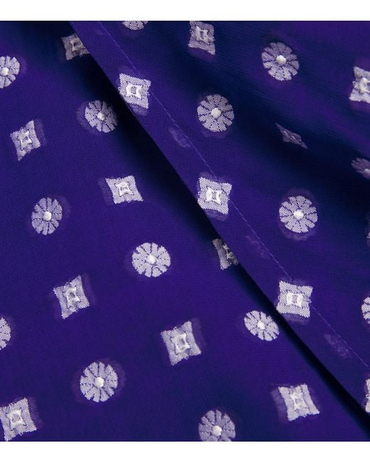 Tory Burch Blue Jacquard Midi Dress