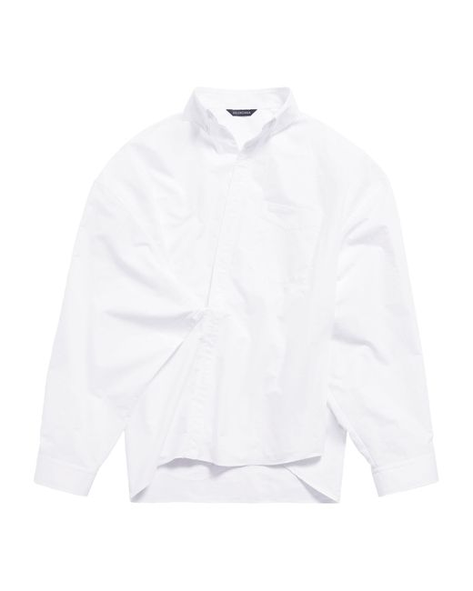 Balenciaga White Cotton Wrap Shirt