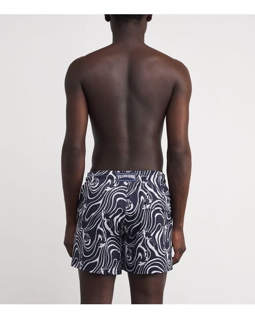 Vilebrequin Blue Printed Moorise Swim Shorts for men