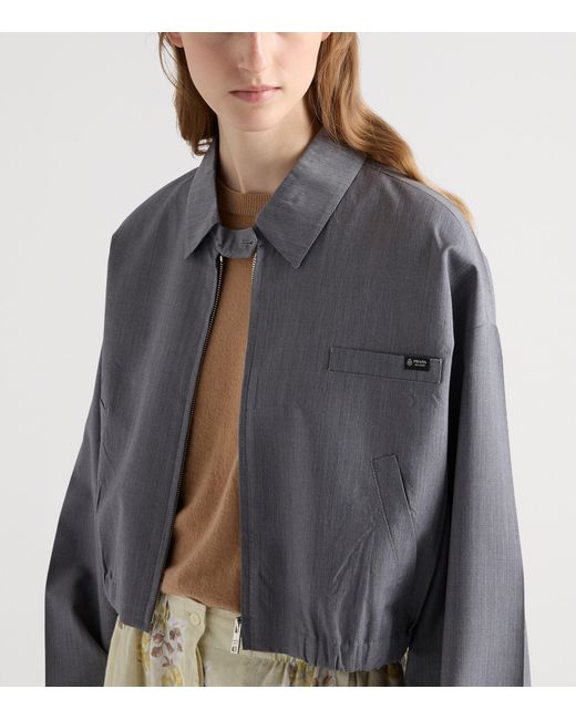 Prada Gray Wool-Mohair Tailored Jacket