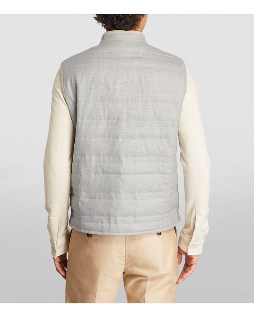 Corneliani Gray Reversible Silk-wool Gilet for men
