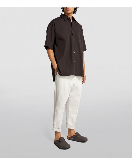 AMI White Cotton Carrot Trousers for men
