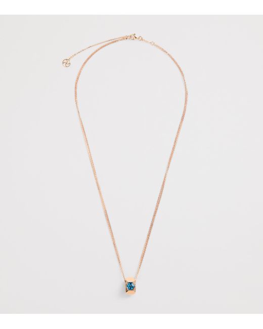 BeeGoddess Metallic Diamond And Topaz Honeycomb Necklace