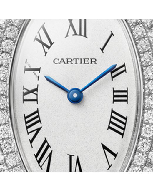 Cartier White Small And Diamond Baignoire De Watch