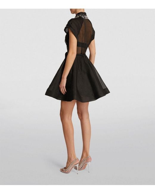 Zimmermann Black Matchmaker Flip Sheer Mini Dress