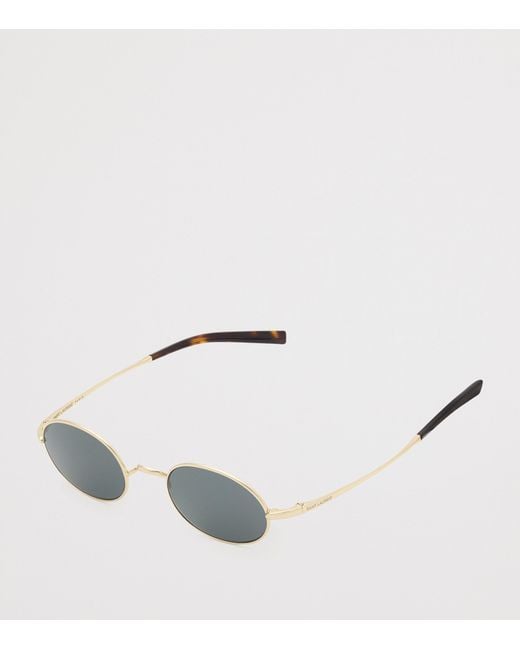 Saint Laurent Metallic Metal Oval Sunglasses for men