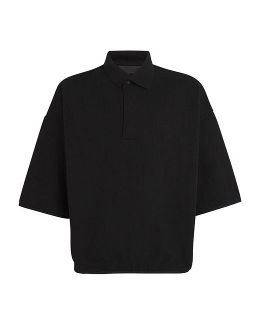 Fear Of God Black Cotton-Blend Oversized Polo Shirt for men