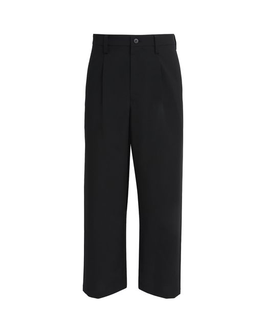 IM MEN Black Pleated Wings Straight Trousers for men