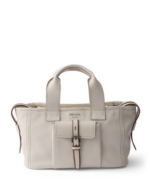 Prada Gray Medium Leather Route Tote Bag