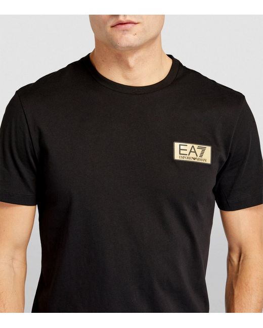 EA7 Black Logo Plaque T-shirt for men