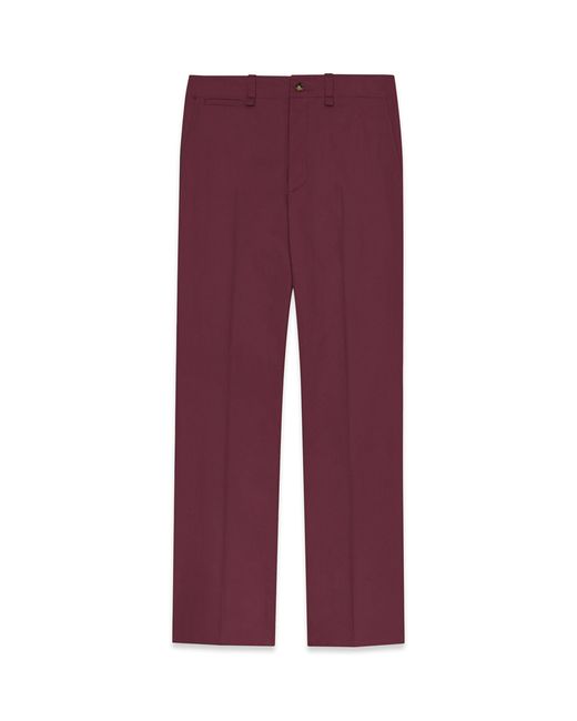 Saint Laurent Purple Cotton Straight-leg Trousers