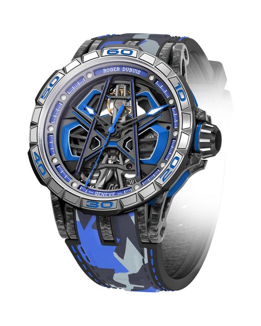 Roger Dubuis Blue Carbon Excalibur Spider Huracan Sterrato Mb Watch 45mm for men