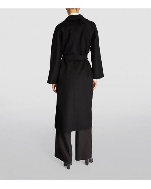 Max Mara Black Cashmere Ludmilla Wrap Coat