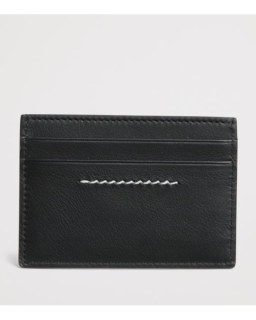 MM6 by Maison Margiela Black Leather Numeric Card Holder for men