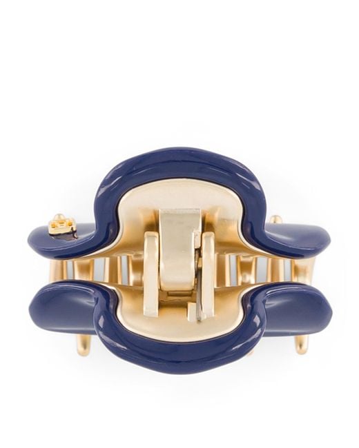 Alexandre De Paris Blue Plated Claw Hair Clip