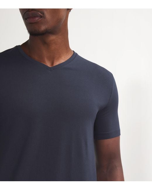 Falke Blue Cotton-Blend Daily Comfort T-Shirt for men