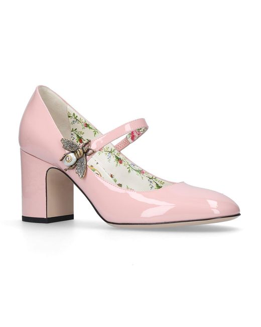 Gucci Pink Lois Bee Patent Mary Jane Pumps 75