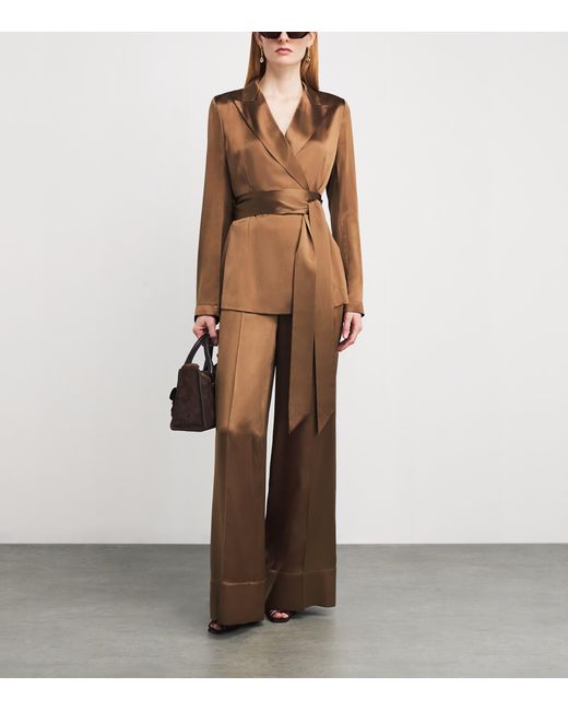 Joseph Brown Silk Satin Archer Jacket