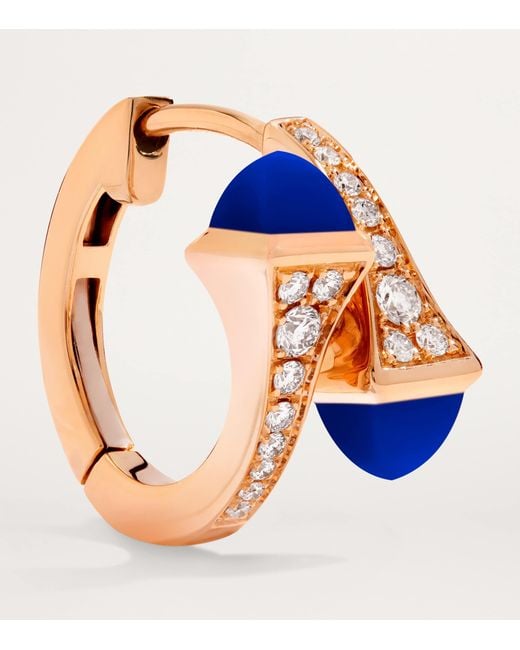 Marli New York Blue Diamond And Lapis Lazuli Cleo Huggie Earrings