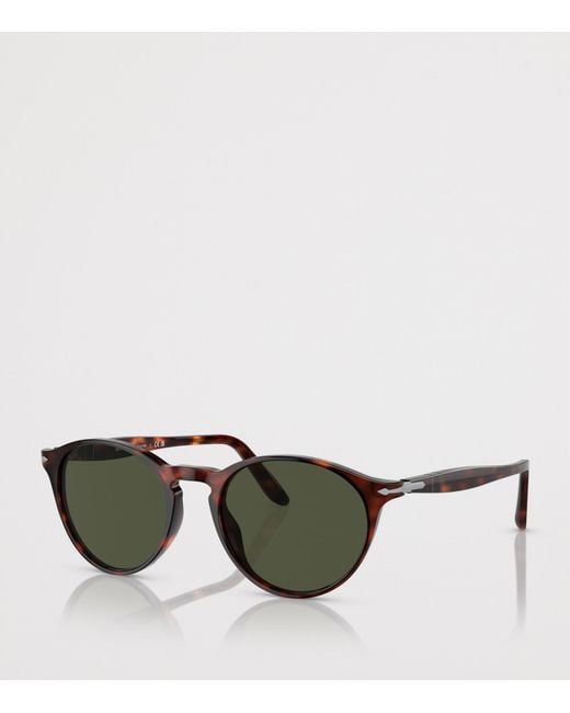 Persol Green Tortoiseshell Round Sunglasses for men