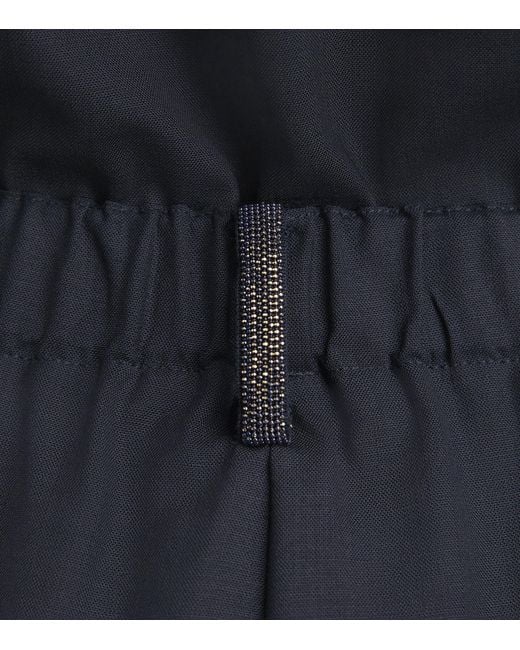 Fabiana Filippi Blue Merino-Blend Beaded Trousers