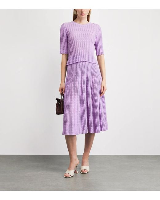 Valentino Purple Organic Cotton-Blend Knit Ibiza T-Shirt