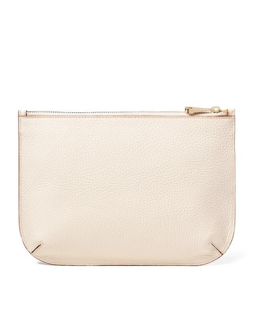 Aspinal Natural Large Leather Ella Pouch