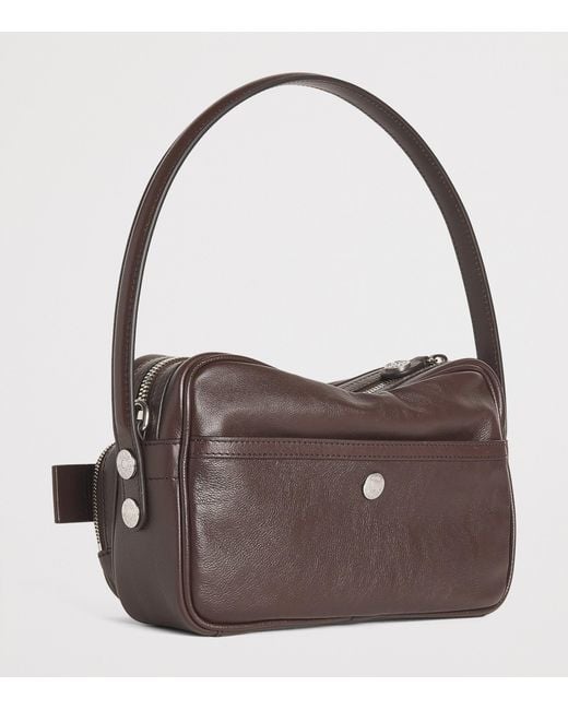 Acne Gray Leather Camero Camera Shoulder Bag