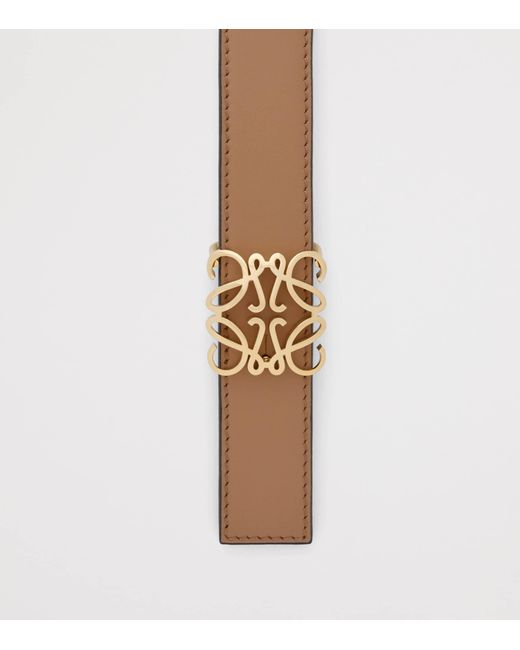 Loewe Brown Leather Reversible Anagram Bombé Belt