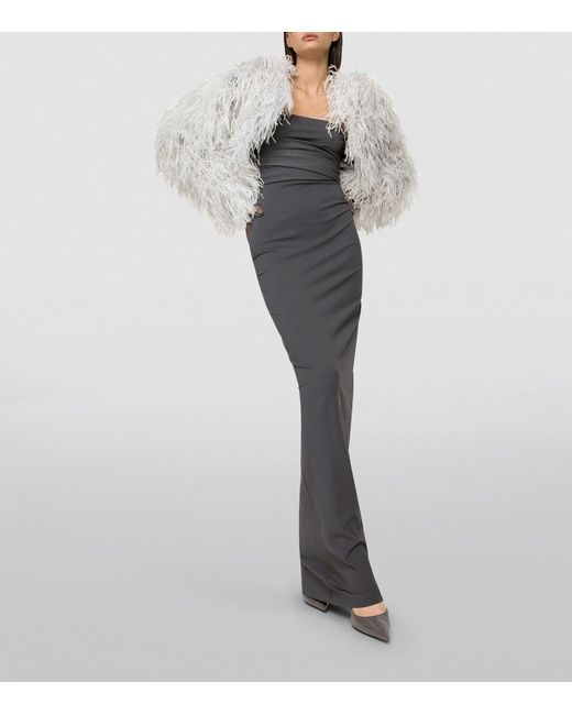 Dolce & Gabbana White Kim Dolce&Gabbana Ostrich Feather Bolero Jacket