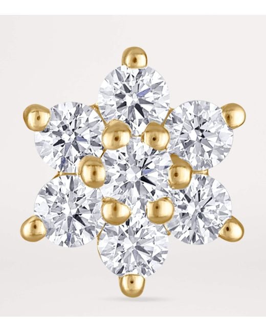 Maria Tash Metallic Diamond Flower Threaded Stud Earring