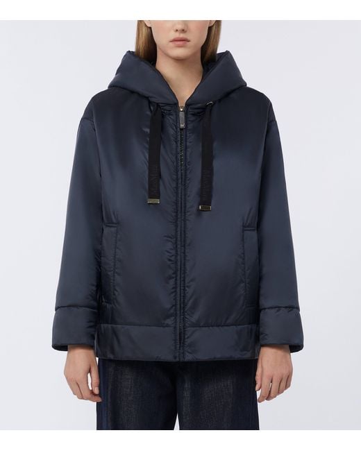 Max Mara Blue Water-Repellent Relaxed Padded Jacket