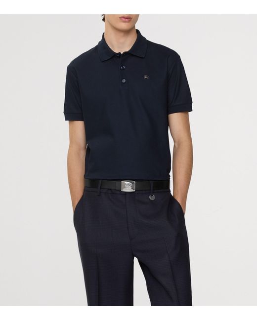 Burberry Blue Short-Sleeve Polo Shirt for men