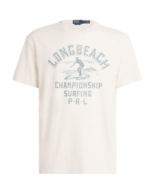 Polo Ralph Lauren White Cotton Long Beach T-Shirt for men