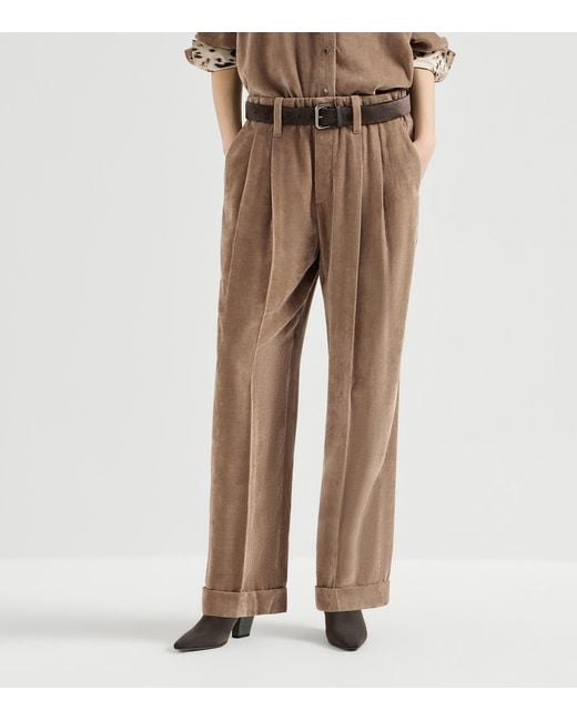 Brunello Cucinelli Brown Elasticated Trousers