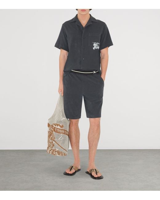 Burberry Black Cotton Ekd Shorts for men