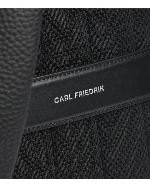 Carl Friedrik Black Leather Ayrton Backpack for men