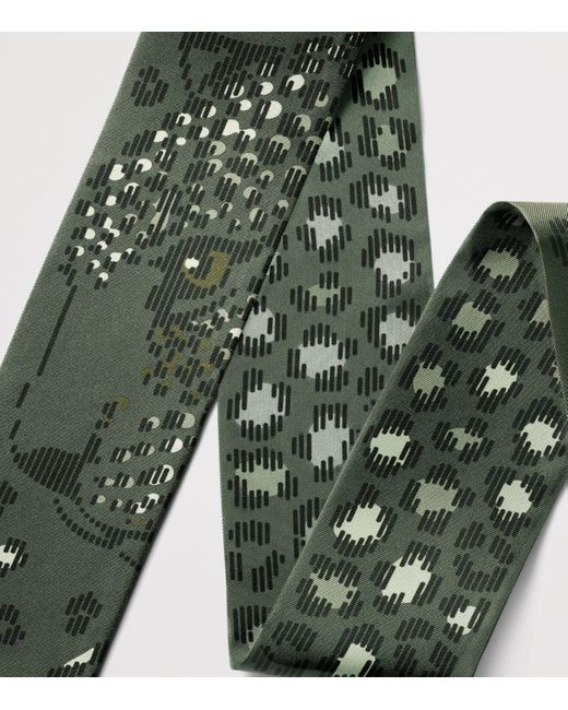Cartier Green Silk Panthère Dots Bandeau Scarf