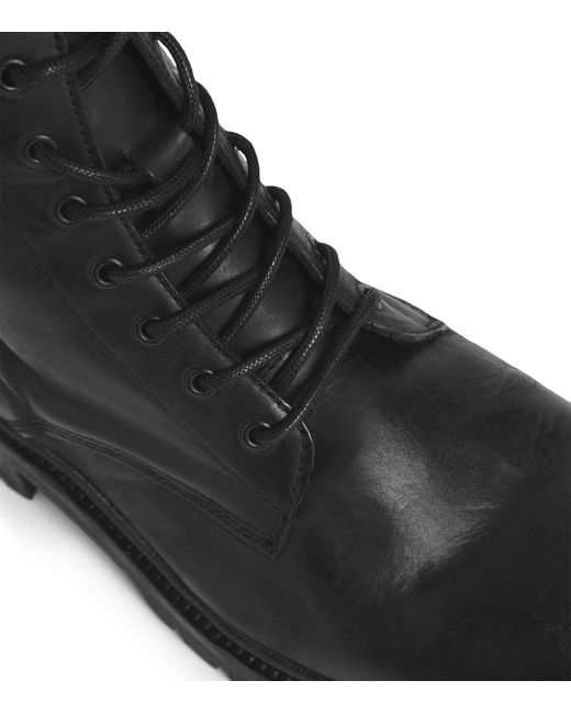 AllSaints Black Leather Tobias Boots for men